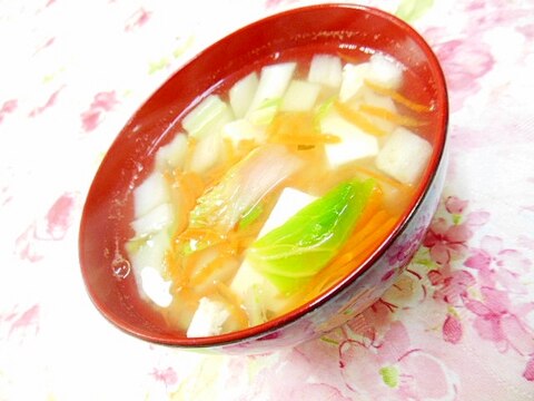 ❤人参と白菜と絹豆腐のおすまし❤